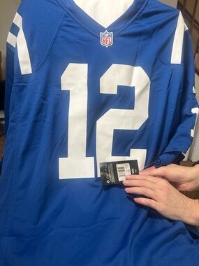 NFL Royal Blue #12 Football Jersey with White Numbers